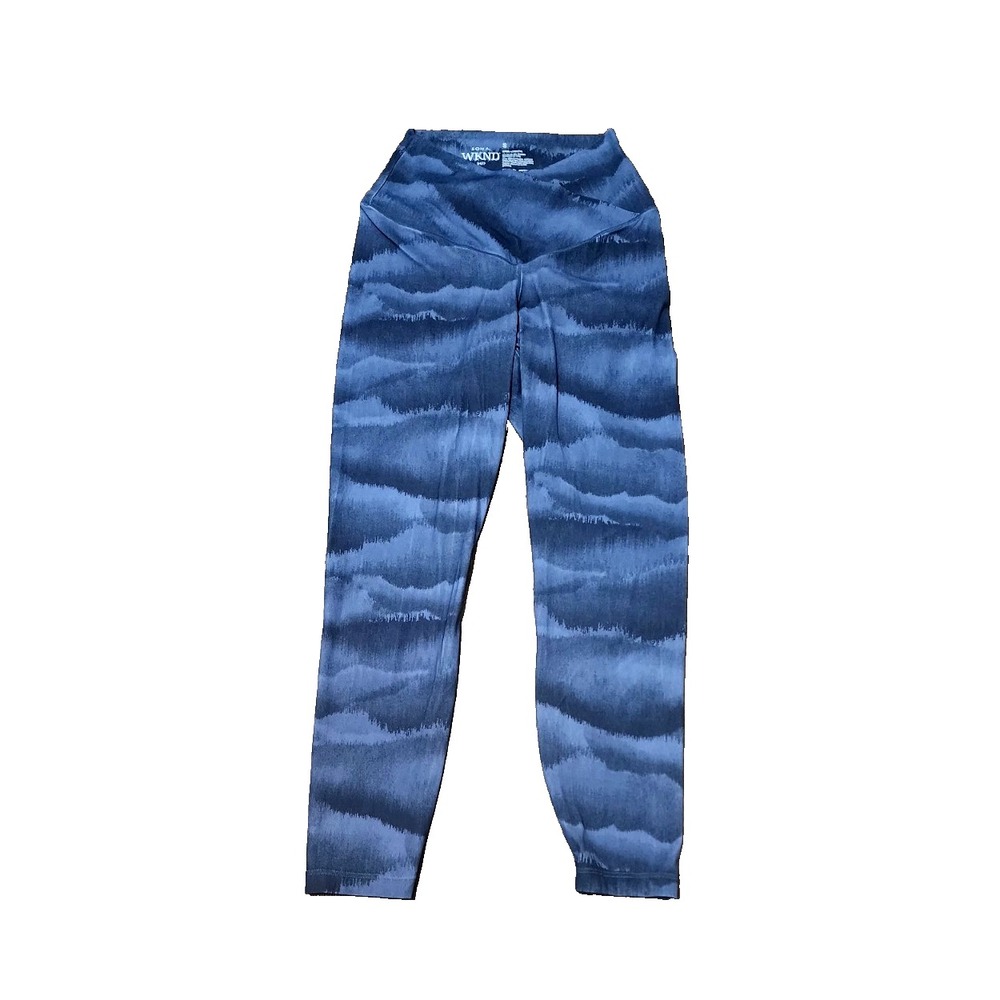 SOMA WKND 24/7 Women's Blue Print Cropped Leggings‎ Crossover Waist Size S